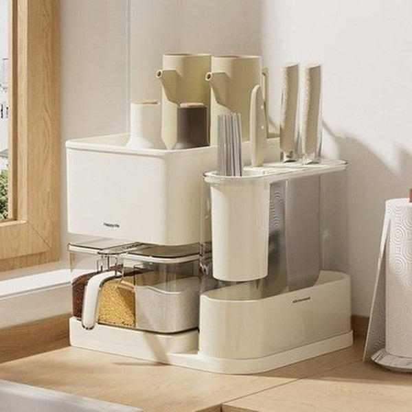 Kitchen Storage Rack Seasoning Jar Storage Rack Multifunctional Cutlery Organizer Knife Spoon Fork Holder Shelf. Kitchen Organizers: Knife Blocks and Holders.