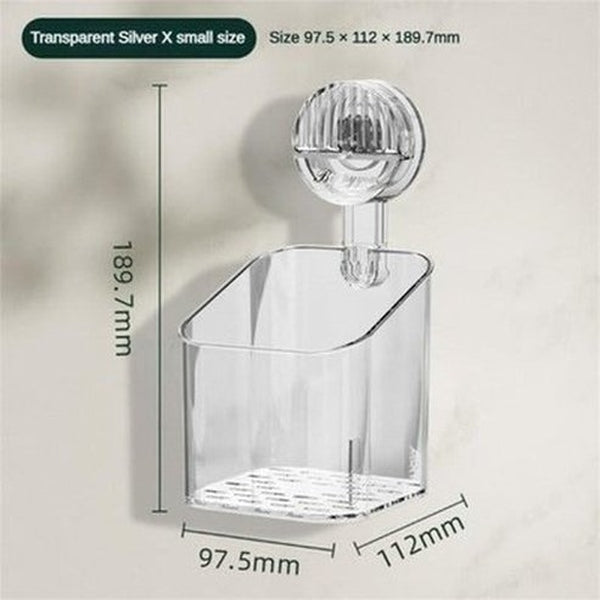 Bathroom Accessories Transparent Silver Storage Cosmetic Storage Rack Suction Cup Storage Basket