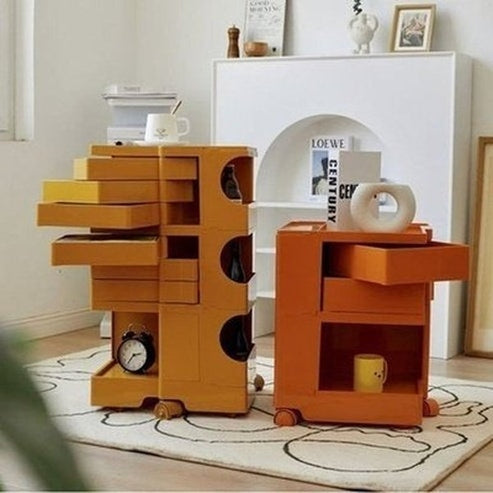 Indulge in the luxurious style of the Nordic Rotating Multilayer Bed Table, perfect for the small apartment. Decor. Furniture. Tables. Type: Nightstands.