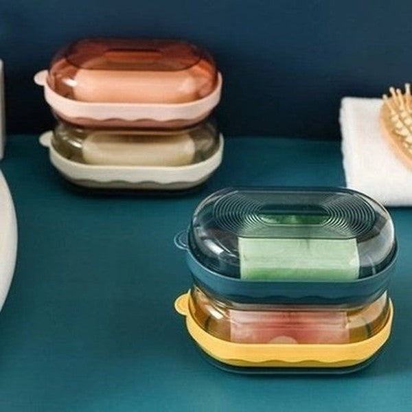 Double-layer Soap Box Durable Dripping Soap Container Nordic Accessories Rack Soap Holder Portable Style. Bathroom Accessories. Type: Soap Dishes & Holders.