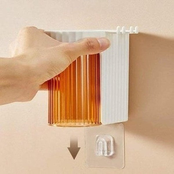 Wall-mounted Magnetic Mouthwash Cup Toothbrush Rack