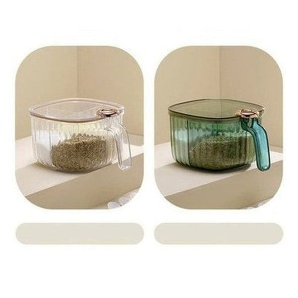 Transparent Plastic Condiment Container With Lid. Spices Storage Box With Spoon. Plastic Clear Condiment Storage Box. Tools & Utensils. Kitchen Organizers: Spice Organizers.