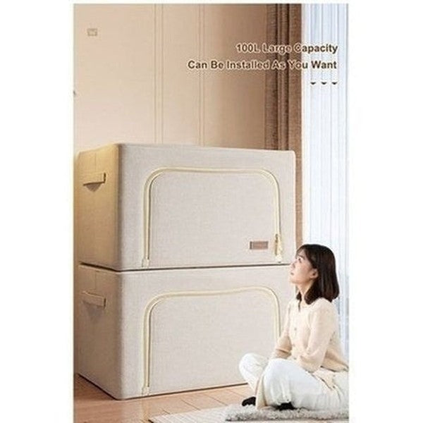 JOYBOS Fabric Folding Clothes Storage Box Finishing Cabinet Toy Storage Cabinet Quilt Storage Pet House Car Trunk Organizer. Type: Household Storage Containers.