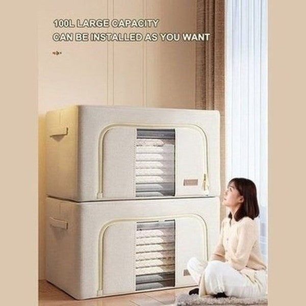 JOYBOS Fabric Folding Clothes Storage Box Finishing Cabinet Toy Storage Cabinet Quilt Storage Pet House Car Trunk Organizer. Type: Household Storage Containers.