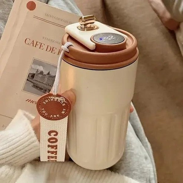 Portable Coffee Travel Mug with Temperature Display