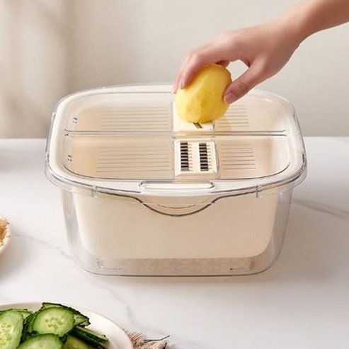 2 In 1 Cleaning Fruit Vegetable Plastic Slicer