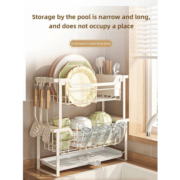 Narrow Shelf Dishes Drying Rack Cutlery Organizer