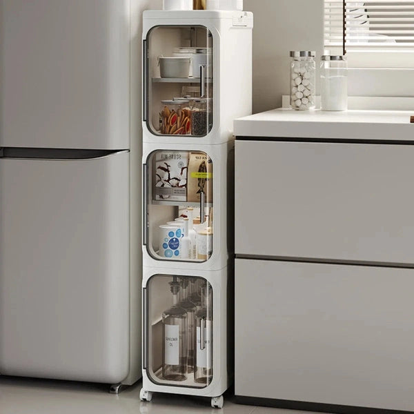 Movable Multilayer PP Rolling Cart Storage Organizer, Storage Rack Cart Shelf