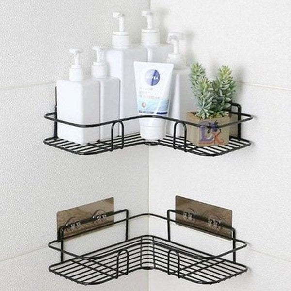 Wall-Mounted Metal Corner Bathroom Storage Rack