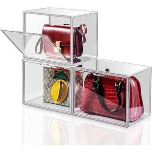 3-pack Acrylic display case for bag and purse