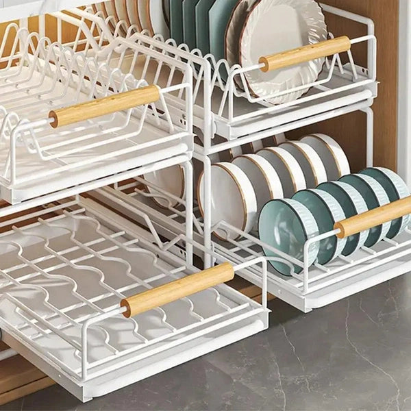 Sliding Dish Rack Kitchenware Storage Shelf kitchen Dish Drying Rack