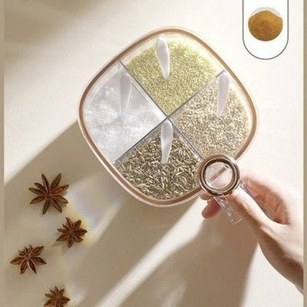 Transparent Plastic Condiment Container With Lid. Spices Storage Box With Spoon. Plastic Clear Condiment Storage Box. Tools & Utensils. Kitchen Organizers: Spice Organizers.