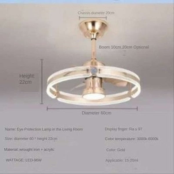 RC Ceiling Fan Lamp LED Three-color Lighting Integrated Fan Lamp Frequency Conversion Mute Modern Household Ceiling Fan Lamp. Decor: Lamps.