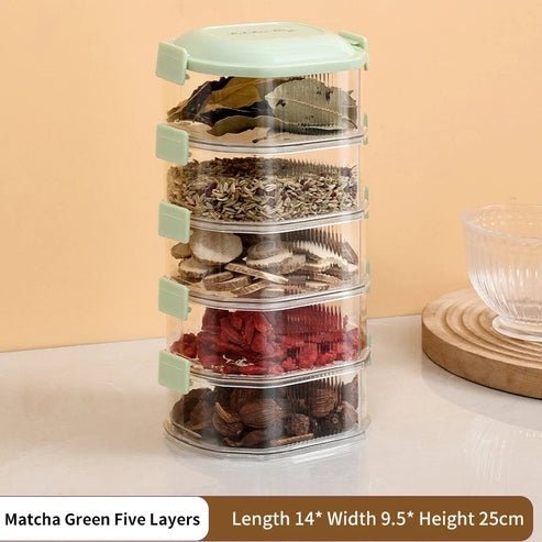 Multi-Layer Spice Storage Container with Airtight Seal | Fresh-Keeping Box for Spices, Nuts, & More