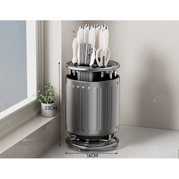 Rotating Knife Holder, Shelf, Kitchen Countertop Chopstick Cage, Knife Holder