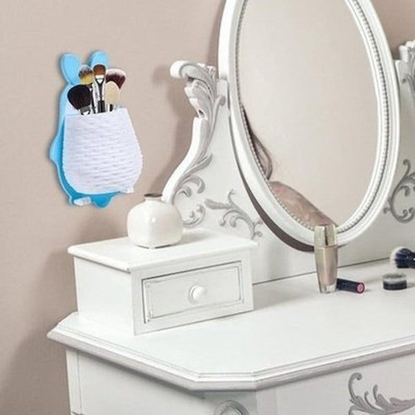 Bunny Wall Sundries Organizer Bunny Wall Organizer, Cute Bunny Shape Makeup Tool Organizer Box Wall Mounted Easy Install. Type: Storage Hooks & Racks