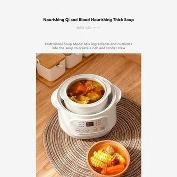 1L Mini Electric Stew Pot Ceramic Healthy Bird's Nest Electric Stew Cup Household Waterproof Multi-function Small Pot. Kitchen Appliances: Food Cookers ans Steamers.