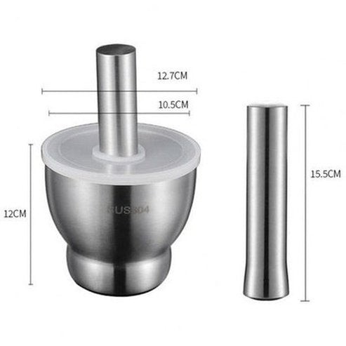 Splash-proof Steel Garlic Crusher Set Shock Absorption Anti-corrosion Impact-resistant Rust-proof Drum Shape Kitchen Garlic Press.