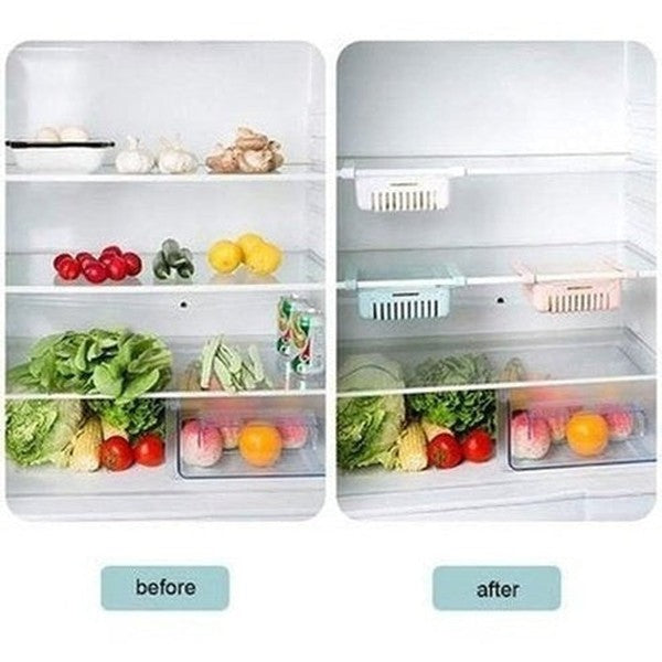 Expandable Food Organizer Basket For Refrigerator Shelf