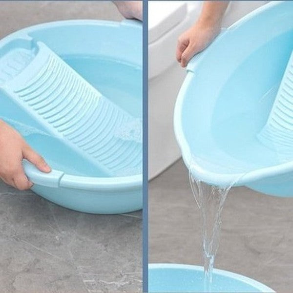 Thickened Washing Board Plastic Washtub with Washboard Laundry Tub Washtub Washing Baby Clothes Washing Board Cleaning Tools. Laundry Supplies.