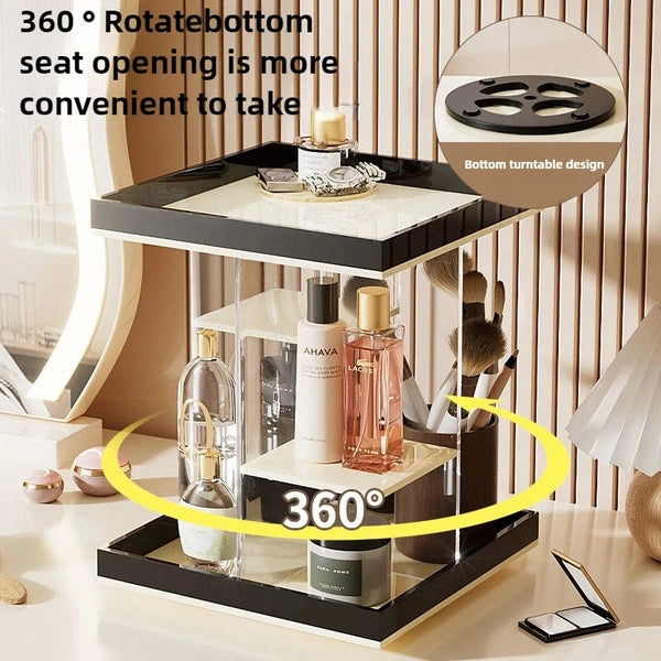 Acrylic Cosmetic Organizer Box, Rotatable Bathroom Storage Rack