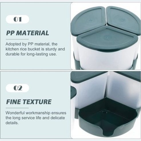 Rotating Cookie Stand Food Fruit Bean Grain Dog Cans Bucket Containers Lids Cereal Pasta Nut Home Container Dry Beans Grid Dispenser. Type: Food Storage Containers.