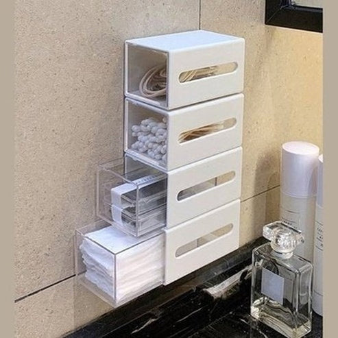 wall mounted storage box bathroom swabs jewelry organizer box home office sundries clips hairpin drawer. storage and organization: household storage containers.
