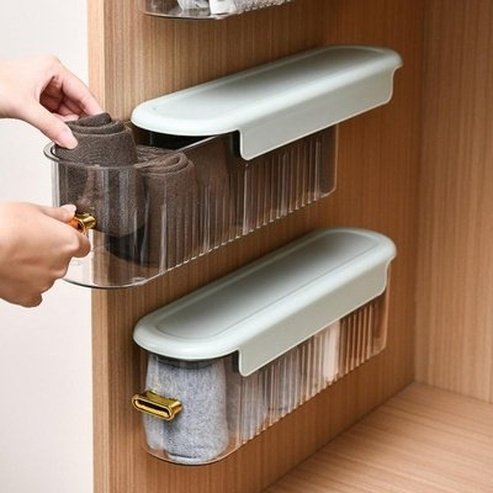 Storage Box Transparent Visible Classify Storing Dust-proof Drawer. 6 Grids Underwear Case Closet Organizer. Storage and Organization: Household Storage Containers.