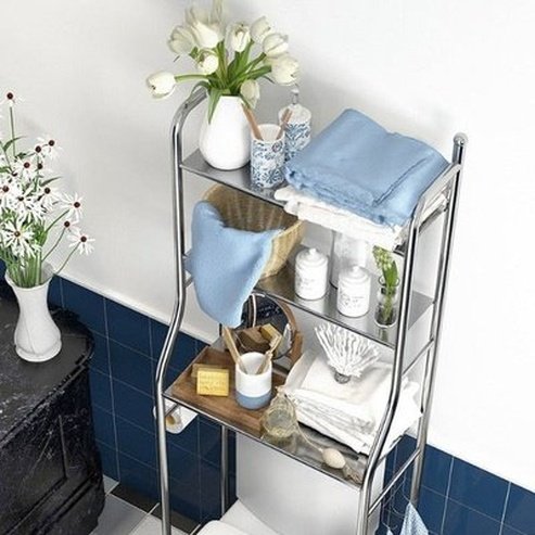 Bathroom Storage Shelf for Washing Machines and Toilets