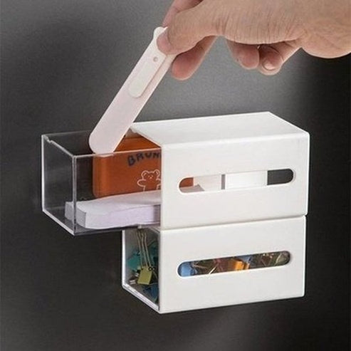 wall mounted storage box bathroom swabs jewelry organizer box home office sundries clips hairpin drawer. storage and organization: household storage containers.