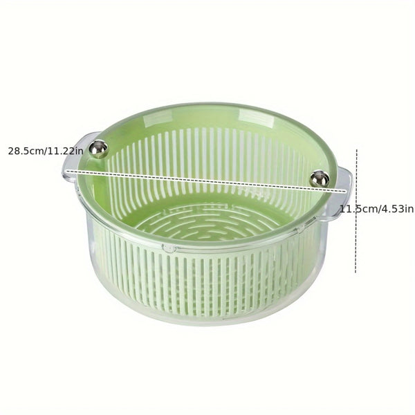 Multi-functional 2-Tier Kitchen Colander Basket with Dual Strainers