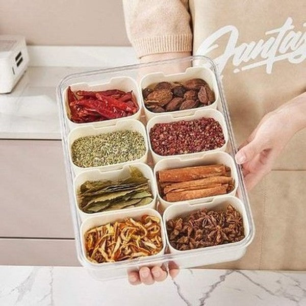 Portable 8 Grids Multifunctioanl Food Storage Box