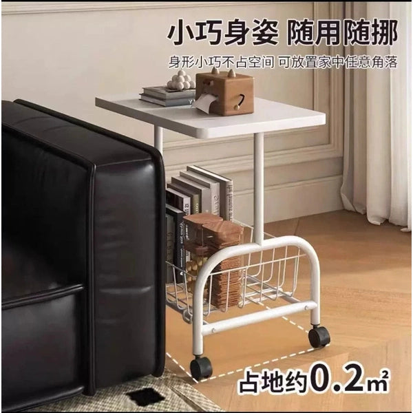 Movable Sofa Side Table – Living Room Coffee Table, Bedside Shelf