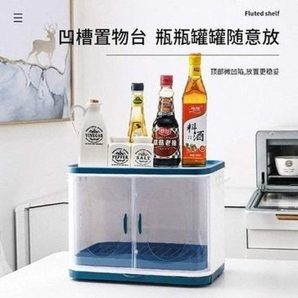 Plastic Drain Dish Storage Shelves with Transparent Lid
