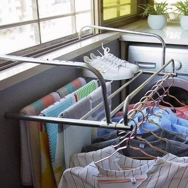 Balcony Pole Drying Rack Organizer Shoes Hanger