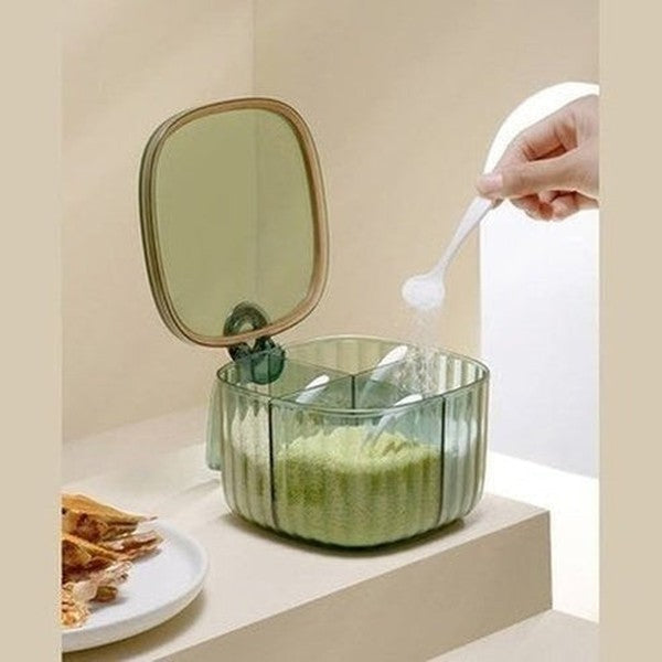 Transparent Plastic Condiment Container With Lid. Spices Storage Box With Spoon. Plastic Clear Condiment Storage Box. Tools & Utensils. Kitchen Organizers: Spice Organizers.