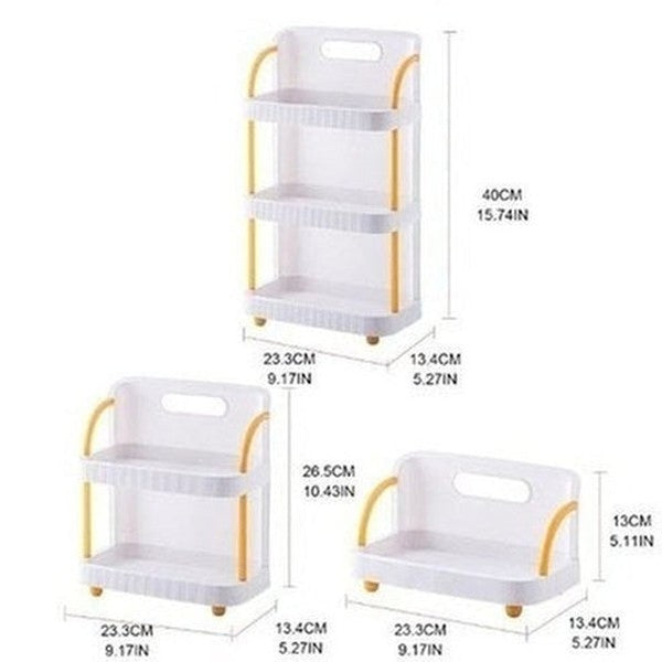 Countertop Storage Rack Freestanding Organizer 1/2/3 Tier Standing Shelf for Home Kitchen Bathroom Spice Makeup Cosmetic. Household Storage Containers.