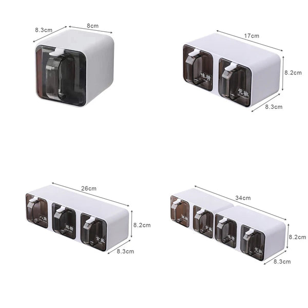 Wall-Mount Spice Organizer Box Set with Spoons