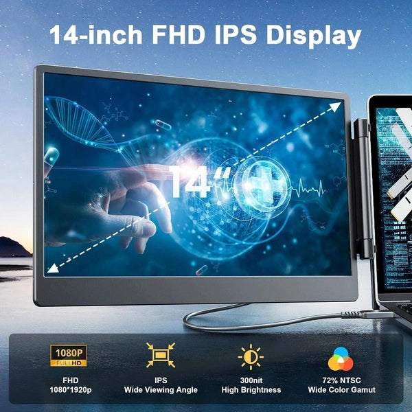 Triple Screen Monitors for 13-17 Inch Laptops, Easy Connection for Enhanced Productivity