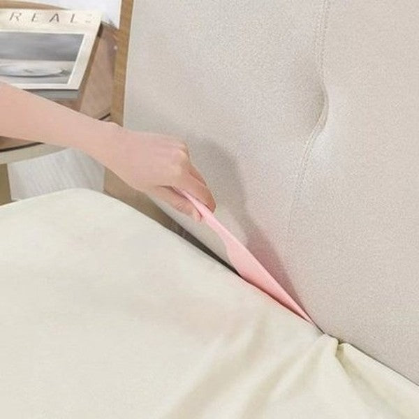 Quick and Easy Bed Making Mattress Raiser, Ergonomic Mattress Wedge Raiser, Bed Making Tool. Material: Plastic. Color: Pink. Product Type: Home Decor