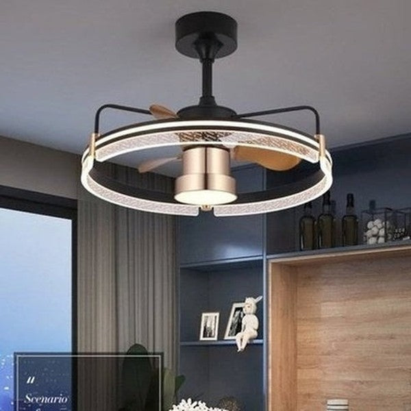 RC Ceiling Fan Lamp LED Three-color Lighting Integrated Fan Lamp Frequency Conversion Mute Modern Household Ceiling Fan Lamp. Decor: Lamps.