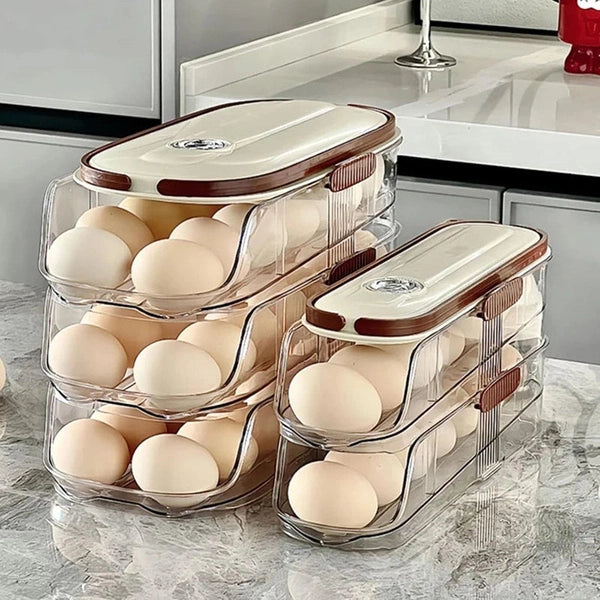 Egg Holder for Refrigerator - Automatic Rolling Storage Box