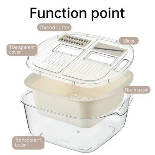 2 In 1 Cleaning Fruit Vegetable Plastic Slicer