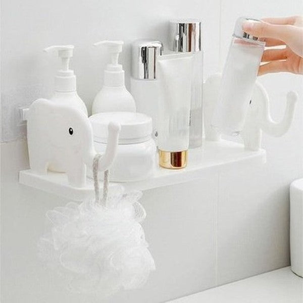 Cartoon Elephant Wall Mount Shelf Strong Load Bearing Wall Mounted Small Elephant Multifunctional Wall Hanging Spice Organizer. Bathroom Accessory Mounts