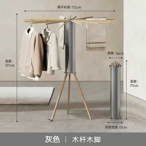 Standing Clothes Hanger | Foldable Wooden Drying Rack for Laundry