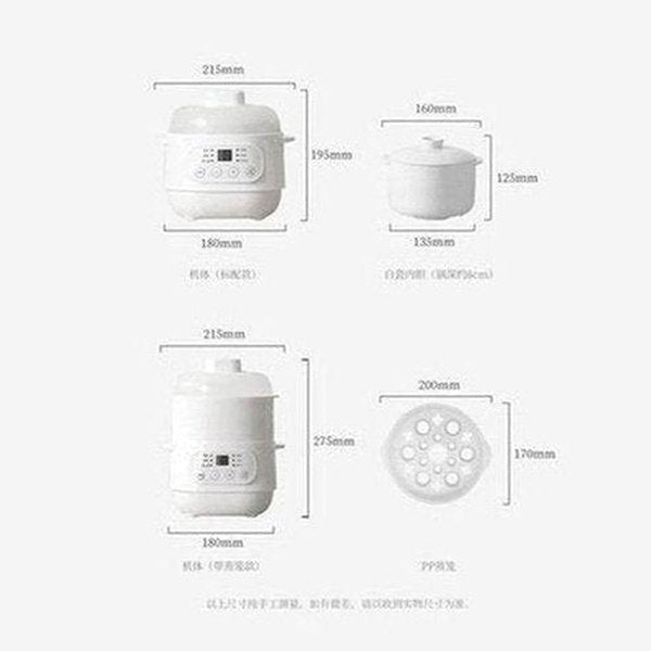 1L Mini Electric Stew Pot Ceramic Healthy Bird's Nest Electric Stew Cup Household Waterproof Multi-function Small Pot. Kitchen Appliances: Food Cookers ans Steamers.
