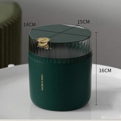 Push-button Opening Desktop Trash Can With Lid