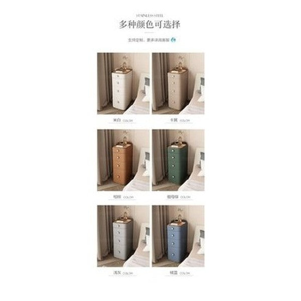 Light luxury smart bedside table lamp integrated modern simple storage high sense high glass bedside table with lamp. Furniture. Tables. Nightstands.