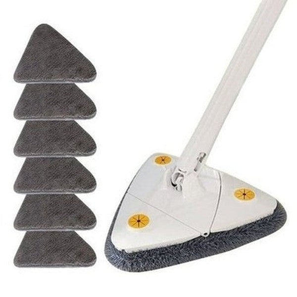 360° Rotary Triangular Shaped Self-Wringing Floor Mop, Upgrade Extendable Cleaning Mop, Reusable Spin Mop, For Floor, Ceiling, Wall, Car Window. Household Cleaning