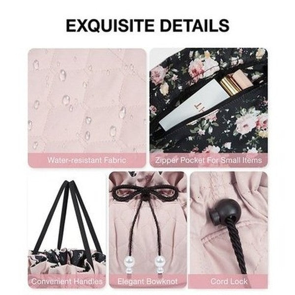 Drawstring Makeup Bag for Women Travel Cosmetic Bag Organizer Case with Clear Pouch Set. Luggage and Bags. Type: Cosmetic and Toiletry Bags. Material: Polyester.